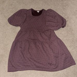 A New Day Balloon 3/4 Sleeve Quilted Dress